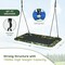 60 Inch Tree Swing with Strong Steel Frame and Oxford Cloth Seat for Garden Yard and Family Fun